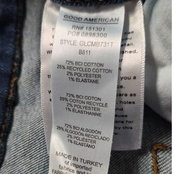 Good American Always Fits Classic Straight Leg Jeans Women Blue Wash Size 6 28 - Picture 8 of 8